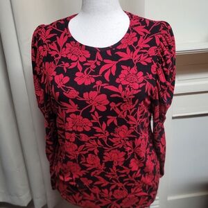 Chico's Puffed Sleeves Detail Double Stitch Shirt XL